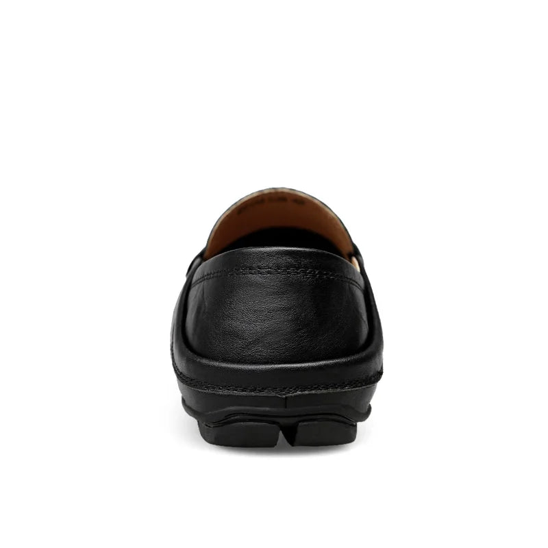 Summer Men Casual Shoes Leather Moccasins Breathable Slip on Boat Shoes Italian Luxury Brand Mens Driving Loafers Size 37-47