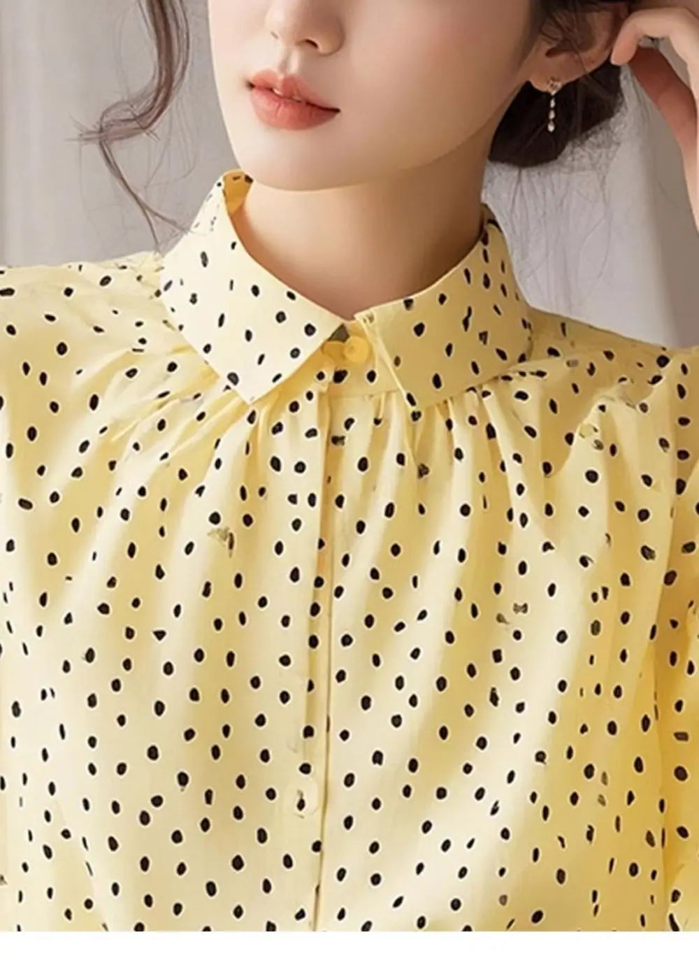 Spring French Polka Dot Shirt Women's Fashion Versatile