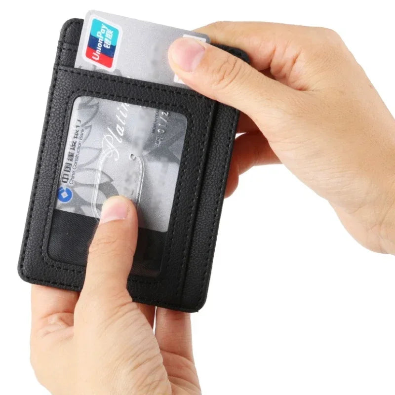 Blocking Wallet Business Card Cover for Case Super Thin Men Leather Credit Card Holder Card Travel Wallet Minimalist Wallet