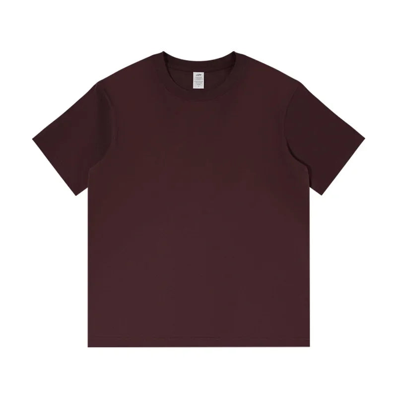 8.1Oz 230gsm Men's Pure Cotton T Shirts 2025 Summer New Oversizes Solid Color T-Shirts for Men and Women Customizable