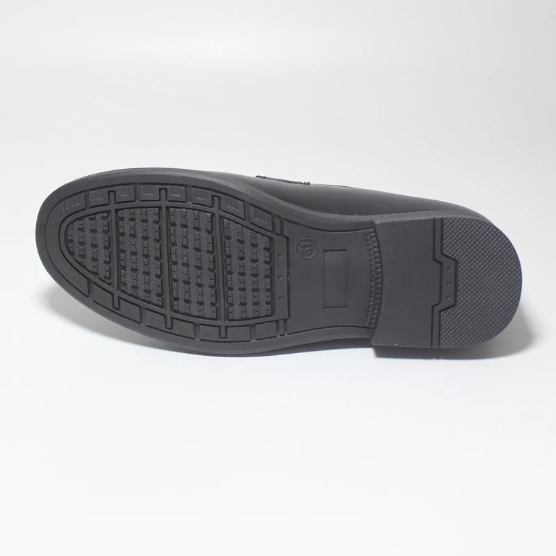 2023 Boys Shoes With Tassel Matte Black PU Leather Loafer Slip on Embossing Moccasins For Kids Boy Dress Shoe Italian Breathable