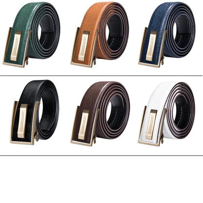 Men's Orange Brown Belt for Jeans New Yellow Green Blue Leather Jeans Belts Fashion Cowboy Genuine Leather Belt Strap