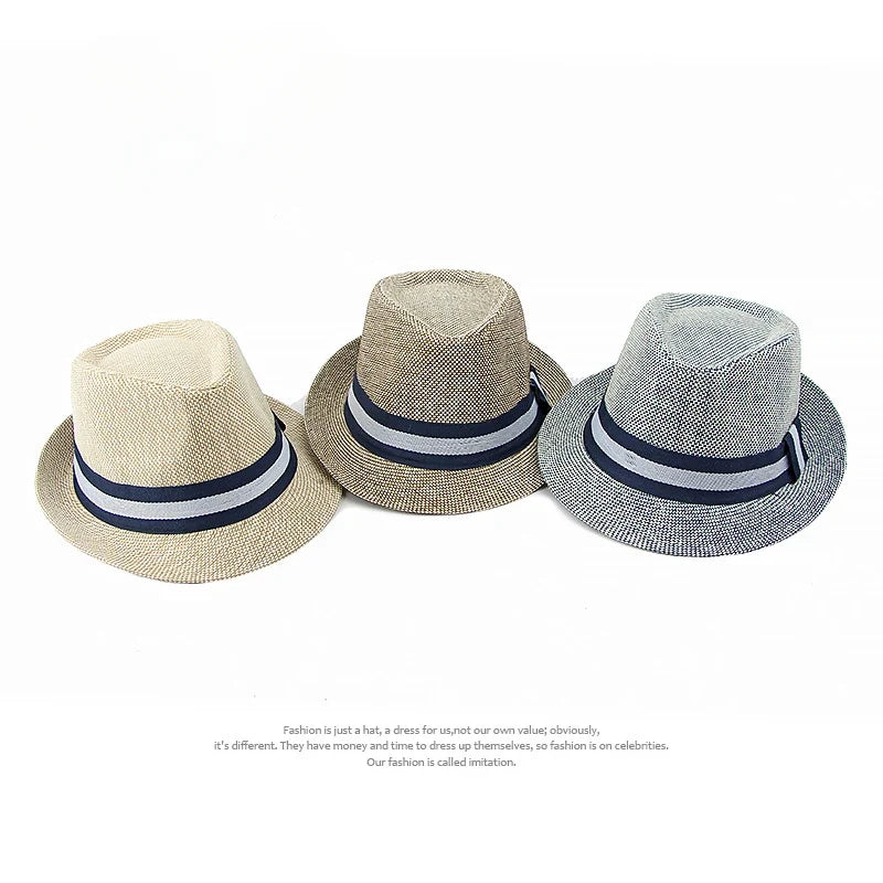 Middle-aged and Elderly Men's Top Hat Spring Summer Luxury Designer Sun Protection Beach Cap Grass Wedding Fedora Jazz Hat Party