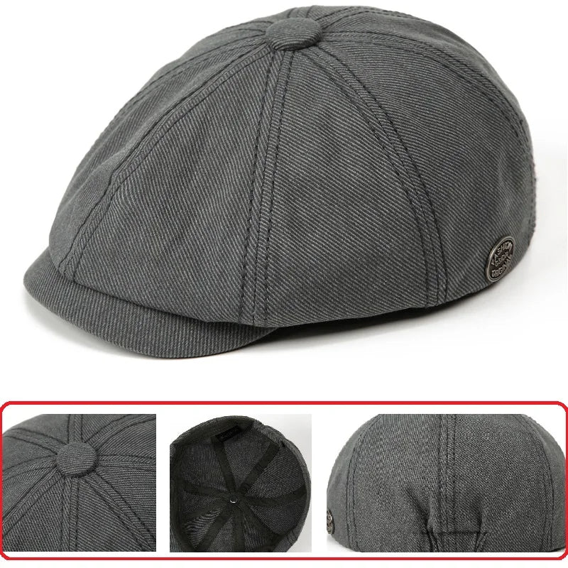Men Women octagonal beret caps 8 Panels Newsboy hats pure cotton Cabbie Painter Hat Gatsby Ivy bonnets