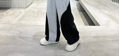 Spring Boys Black x Grey Contrast Pullover Sweatshirt+Sweatpant Work Set School Kid 2PCS Tracksuit Children Jogger Outfit 5-16Yr