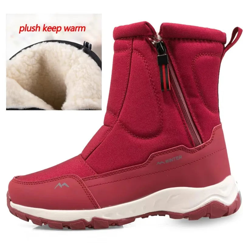 Men Boots 2026 Winter Shoes For Men Warm Snow Boots Mid-calf Men Warm Shoes Thick Plush Winter Boots For Men Women Cotton Shoes