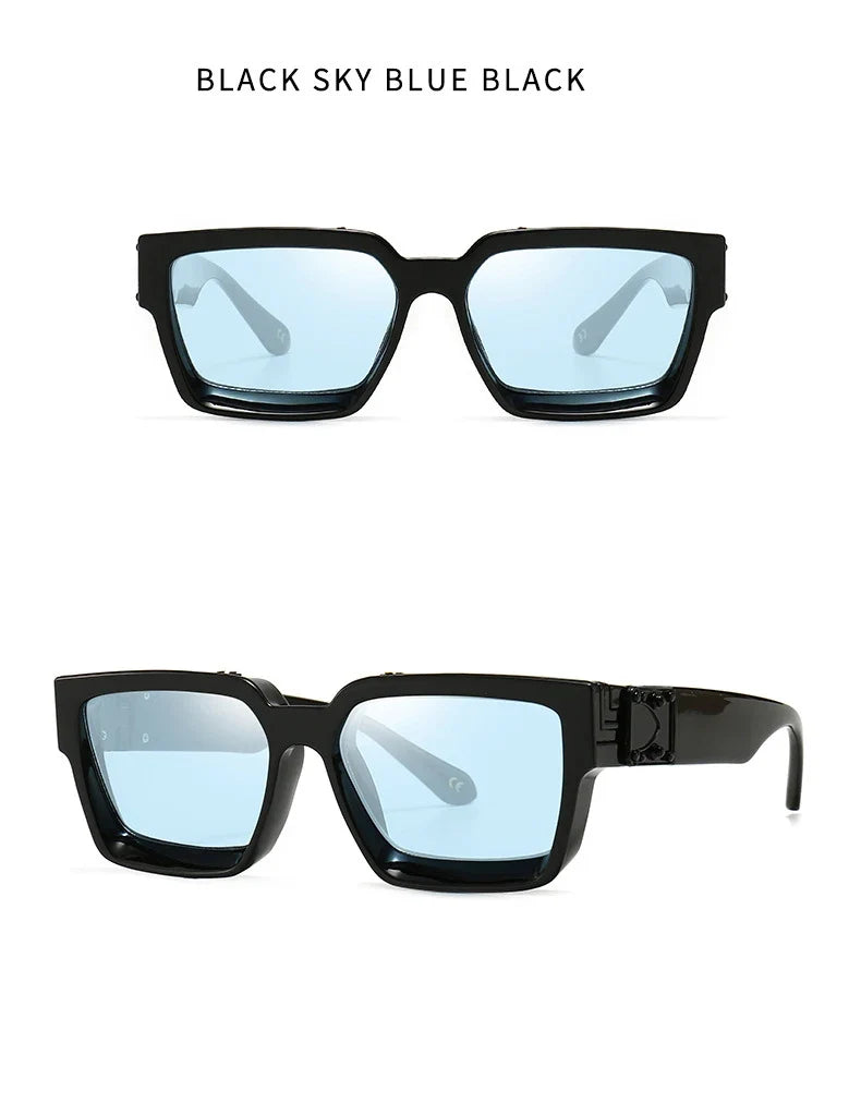 Cycling Brand Rectangle Sunglasses Men Women Luxury Shades Retro Square Sun Glasses Eyewear Trend Punk Eyeglasses For Male