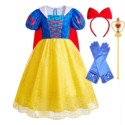 2026 Kid Elsa Anna Costume Girl Birthday Floral Dress Children Snow Queen Performance Fantasy Princess Evening Halloween Costume