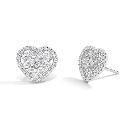 Luxury Heart Shape All Moissanite Earrings for Women D VVS1 Color s925 Sterling Silver Fine Jewelry Mother's Day Gifts