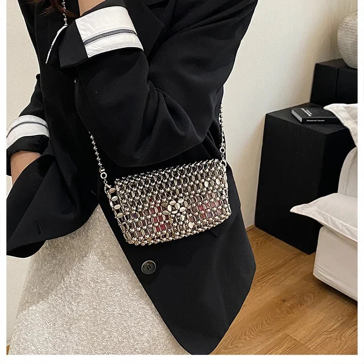 PU Sense of Luxury Solid Color Evening Bags Hollow Out Temperament 2025 Hot Sale Ladies Bags Versatile Fashion Shoulder Bags