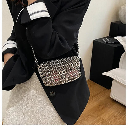 PU Sense of Luxury Solid Color Evening Bags Hollow Out Temperament 2025 Hot Sale Ladies Bags Versatile Fashion Shoulder Bags