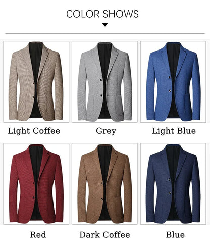 Brand 2026 Spring Elegant Blazer for Men Long Sleeve 2 Button Wedding Party Easy Care Business Blazers Suits Men