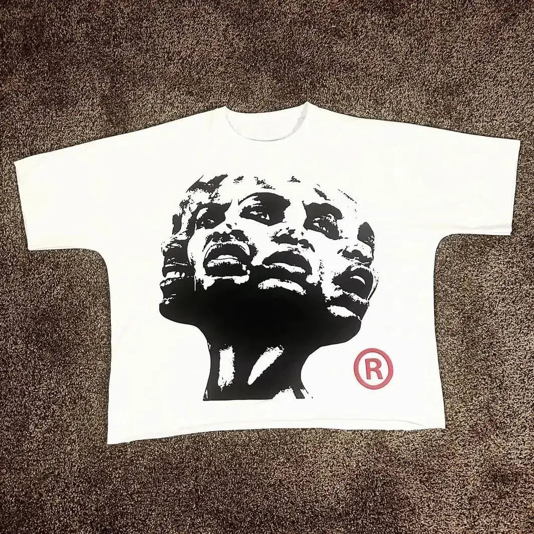 Harajuku Letter Graphic T Shirts Y2k Tops Gothic High Street Oversized T Shirt Casual Streetwear Vintage Tee Clothing Unisex