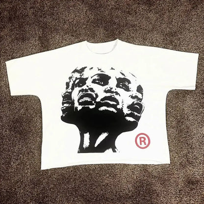 Harajuku Letter Graphic T Shirts Y2k Tops Gothic High Street Oversized T Shirt Casual Streetwear Vintage Tee Clothing Unisex