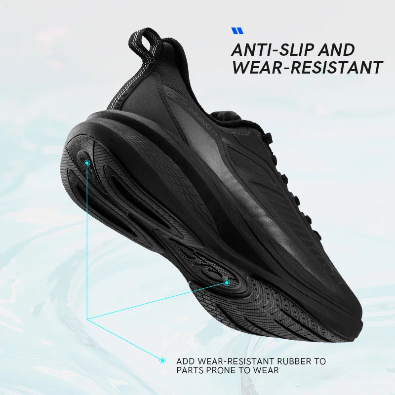 YUYI 4 Winter Running Shoes Men's Sports Shoes Waterproof Absorbing Lightweight Black Fleece Sneakers QXB023244007B