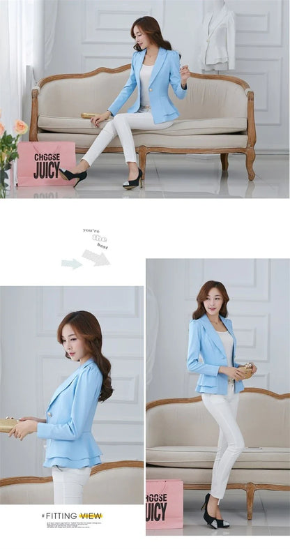 Women's Blazer 2025 New Long Sleeve Blazers Pockets Jackets Coat Slim Office Lady Jacket Female Tops Suit Blazer Femme Jackets