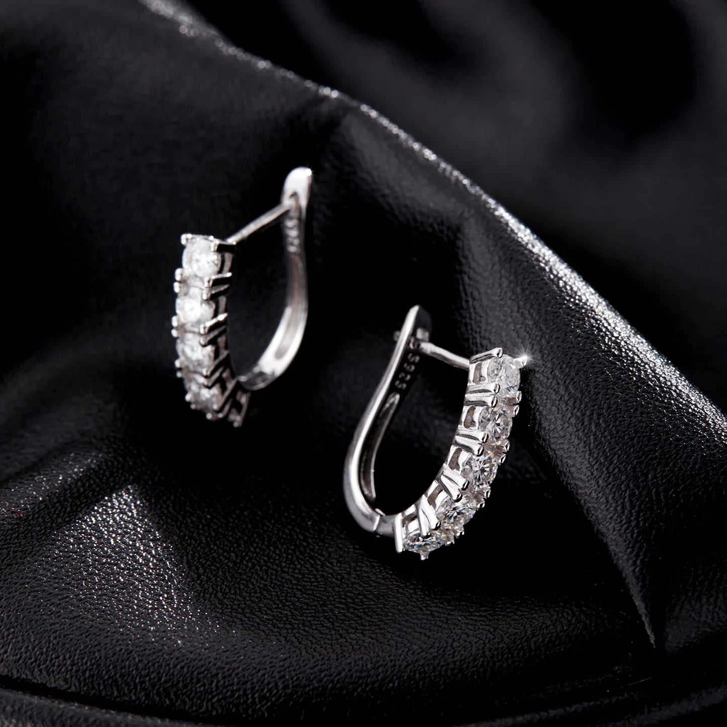 D Color U Shape Moissanite Earrings 925 Sterling Silver Elegant Exquisite Hoop Earrings For Women Wedding Jewelry