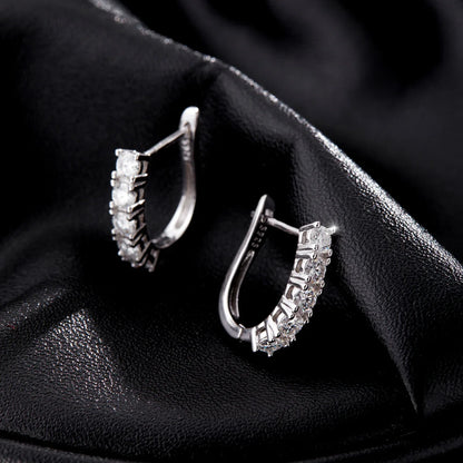 D Color U Shape Moissanite Earrings 925 Sterling Silver Elegant Exquisite Hoop Earrings For Women Wedding Jewelry