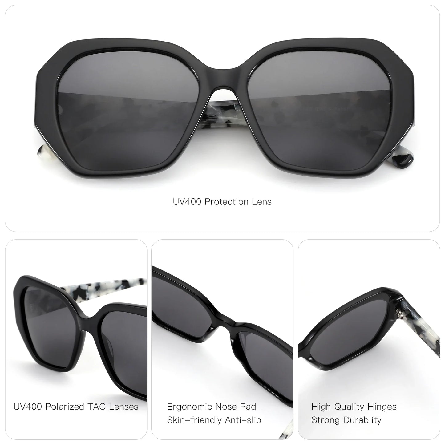 Butterfly Acetate Polarized Sunglasses 2026 New Women Thick Frame UV400 Protection Sun Glasses for Ladies Shopping Gift