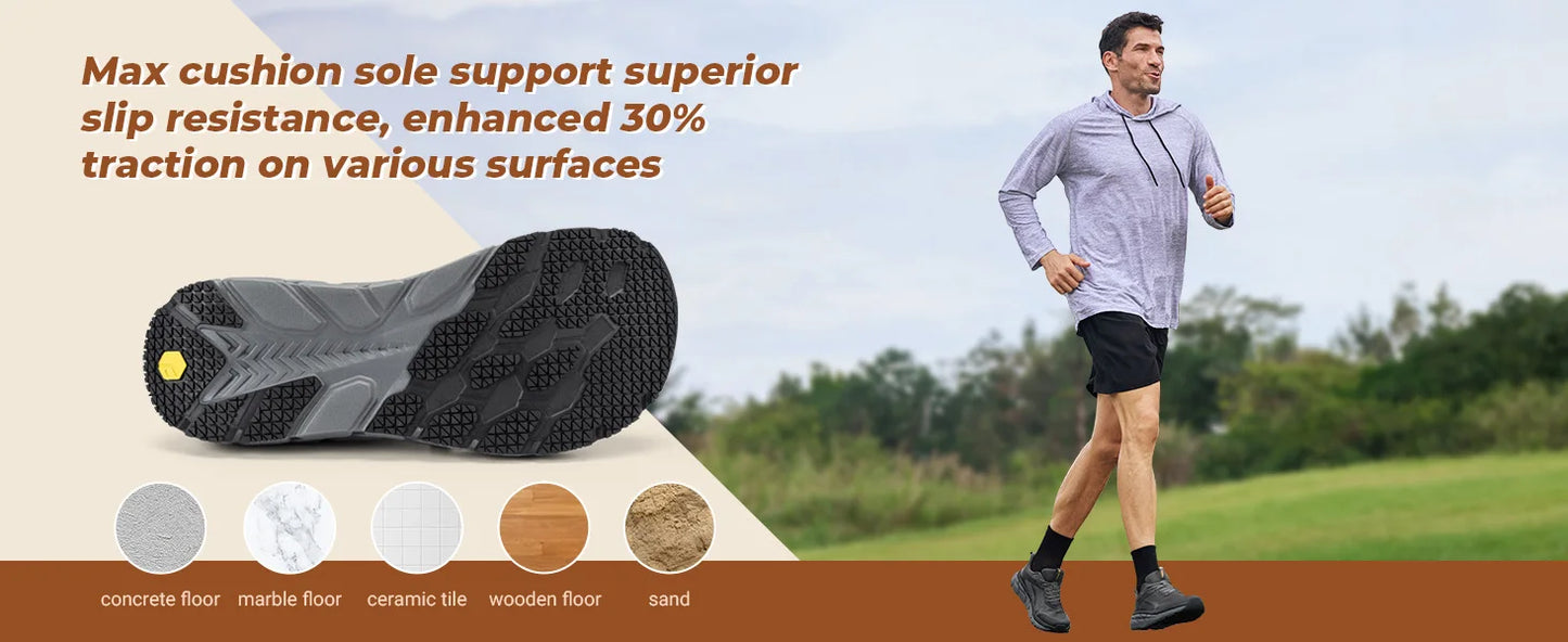 Men's Wide Toe Walking Shoes Cushioning Men's Causal Sneakers Breathable Sports Running Shoes for Men Comfortable Non