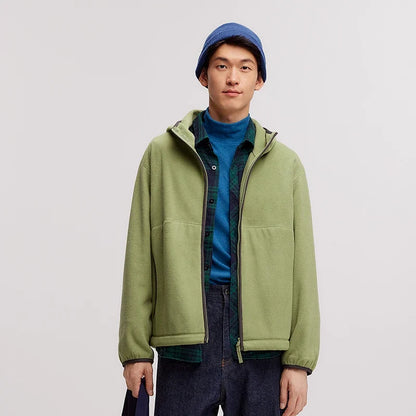 Jacket Men Antistatic Polar Fleece 2024 New Winter Furry Coat Loose Hooded Winter Wear Versatile Couple Style Jacket