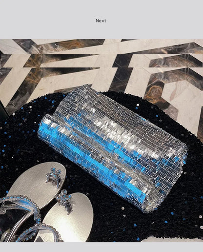 Women Envelope clutch bag Fashion shiny Sequins ladies Clutches Party lady evening bags handbag