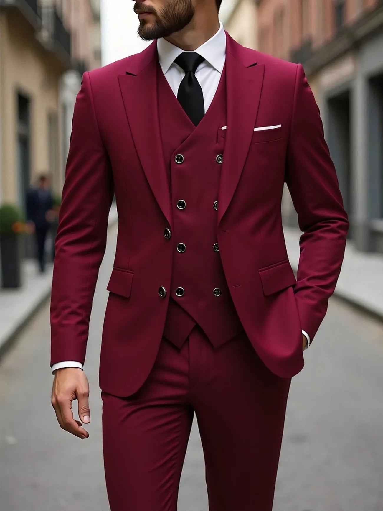 Four Seasons Wedding Groom Suit Big Size Business Formal Slim Fit Korean Style Three Piece Set Mens Tuxedo