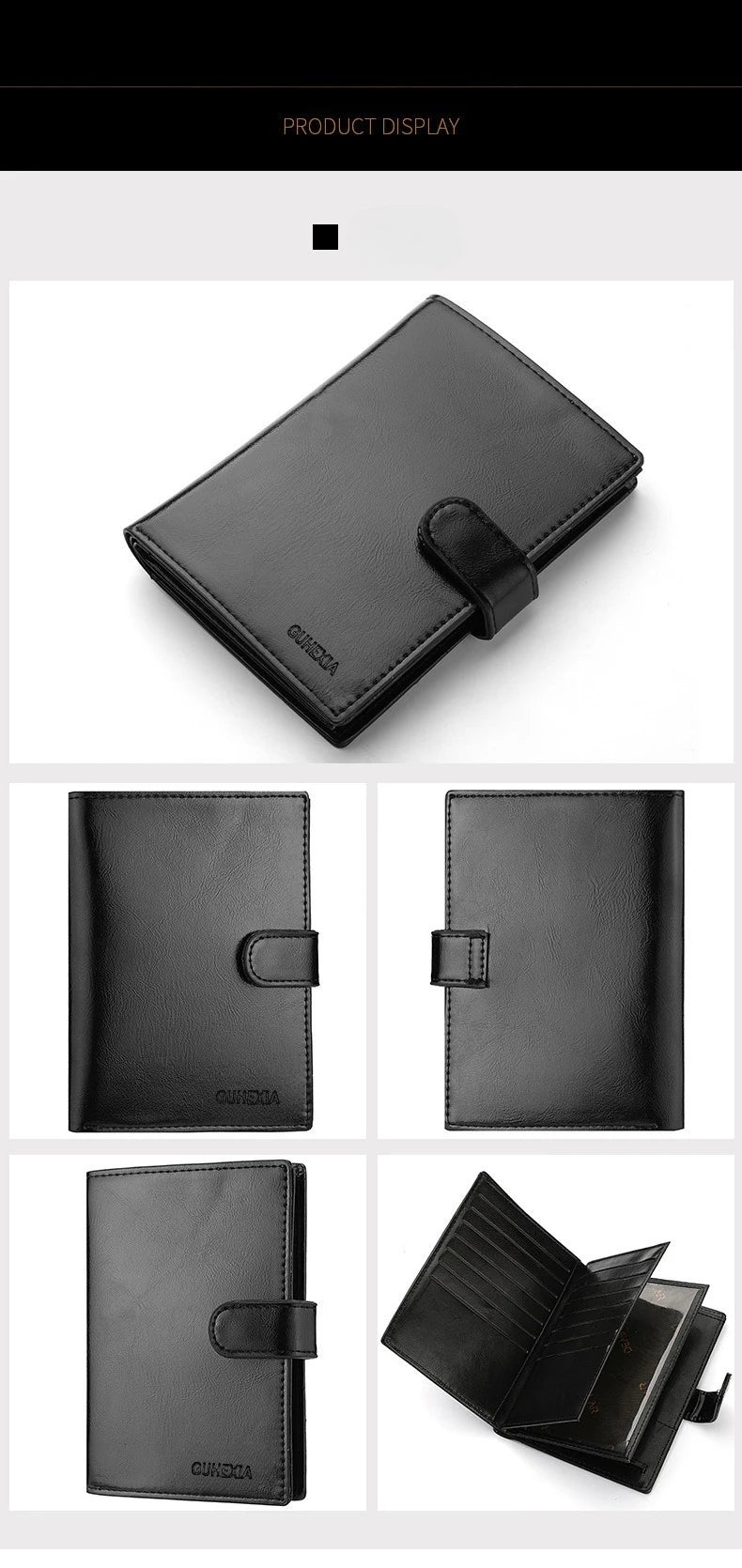 Men Women PU Leather Long Wallet Large Capacity Passport Cover Holder Multi Card Slots Cash Coin Pocket Travel Clutch