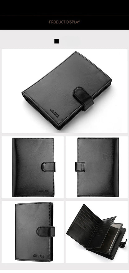 Men Women PU Leather Long Wallet Large Capacity Passport Cover Holder Multi Card Slots Cash Coin Pocket Travel Clutch