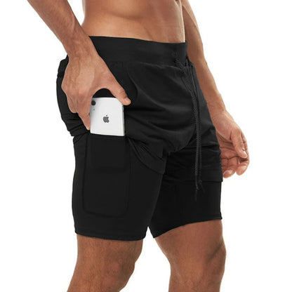 Plus 5XL Men's Fitness Shorts 2 IN 1 Jogger Streetwear Shorts Gym Bodybuilding Breathable Quick Dry Running Shorts Huge Size
