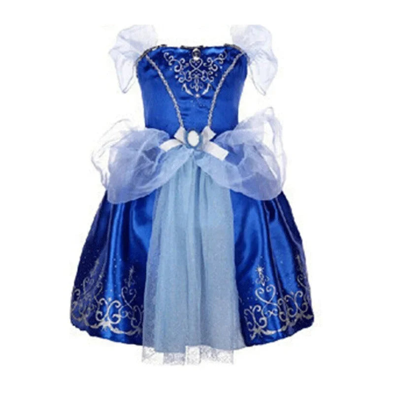 Girls Princess Dress Kids Disney Elsa Anna Snow White Aurora Sofia Rapunzel Cinderella Halloween Costume Children Birthday Party