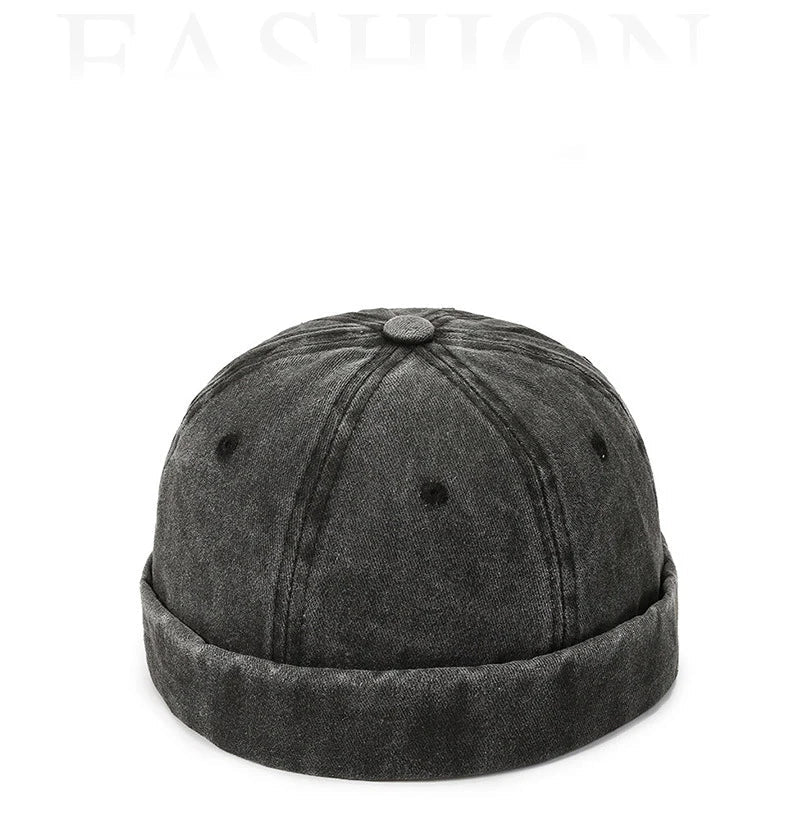 Hatsmen's Four Seasons Denim Cloth Gua Skin Hat, Street Bare Panel, Landlord Hat, Personality Fashion, Retro Outdoor Trend