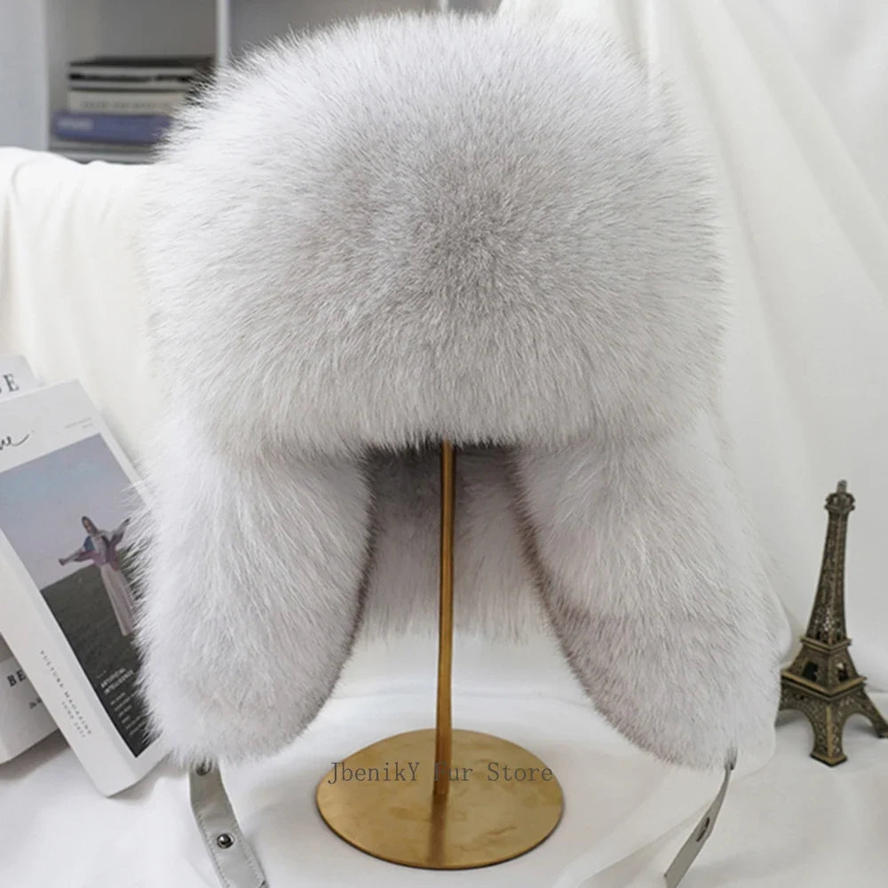 2026 Cap 100% Raccoon Dog Full Fur Fox Fur Hat Men's Fur Ear Protection Winter Thickened and Warm Russian Hat Men's Trend