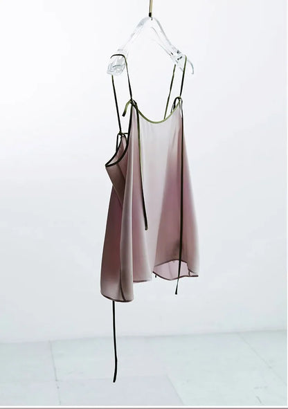2026 Summer Women's 100% Mulberry Silk Satin Camisole with Adjustable Straps Loose Top