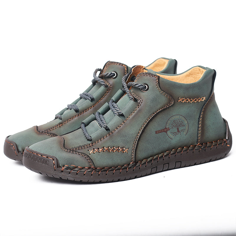 Fashion Men Ankle Boots Handmade Mens Boots Lightweight Mens Designer Boots Outdoor Sneakers Leather Work Boots Plus Size 38-48
