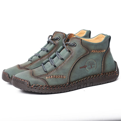 Fashion Men Ankle Boots Handmade Mens Boots Lightweight Mens Designer Boots Outdoor Sneakers Leather Work Boots Plus Size 38-48