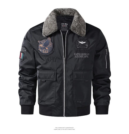 men's autumn winter thickened baseball uniform trendy coat Men's military fan jacket men MA-1 american overalls pilot jacket