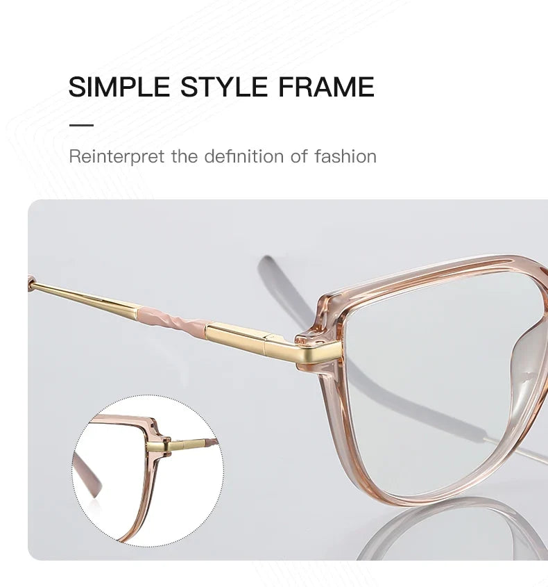 Stylish Large Frame Simple Geometric Design Anti-blue Light Reading Glasses Customized Prescription Available PFD2210