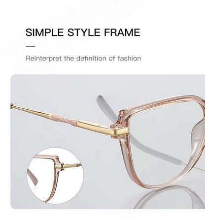 Stylish Large Frame Simple Geometric Design Anti-blue Light Reading Glasses Customized Prescription Available PFD2210