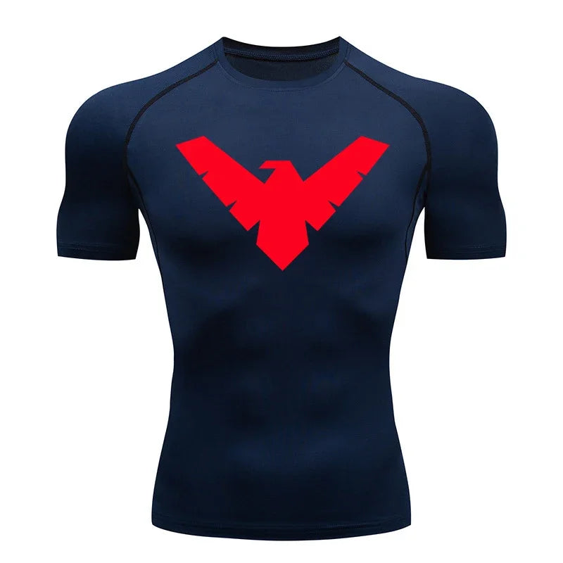Summer Short Sleeve Compression Shirt Men Sports Top Running T Shirt Quick Dry Gym Workout Clothing Sun Protection Long Sleeve