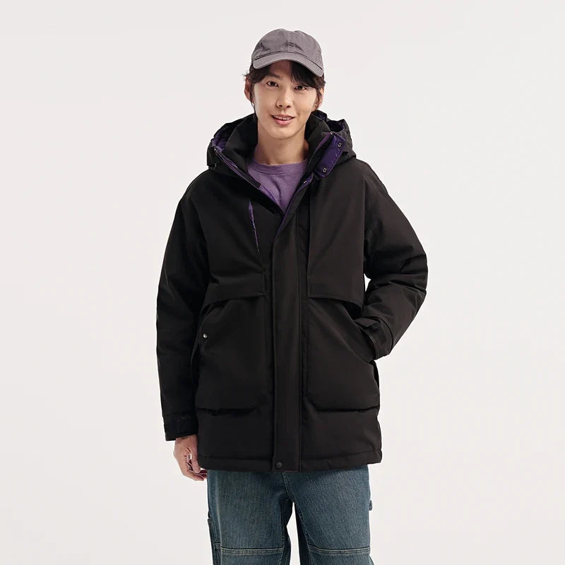 Men Mid-Length Loose Outerwear 2025 New Winter Windproof Three-Resistant Warm Casual Coat Man Clothing Daily Wear