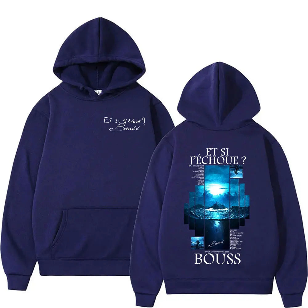 Rapper BOUSS ET SI J'ECHOUE ?   Tour 2025 Hoodie Men's Women Hip Hop Long Sleeve Fashion Oversized Sweatshirts Fleece Streetwear