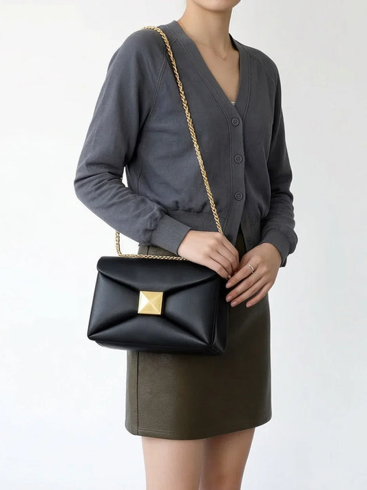 Luxury Designer Women's Crossbody Bag Real Leather Small Square High Quality Cowhide Underarm Shoulder Fashion Bag