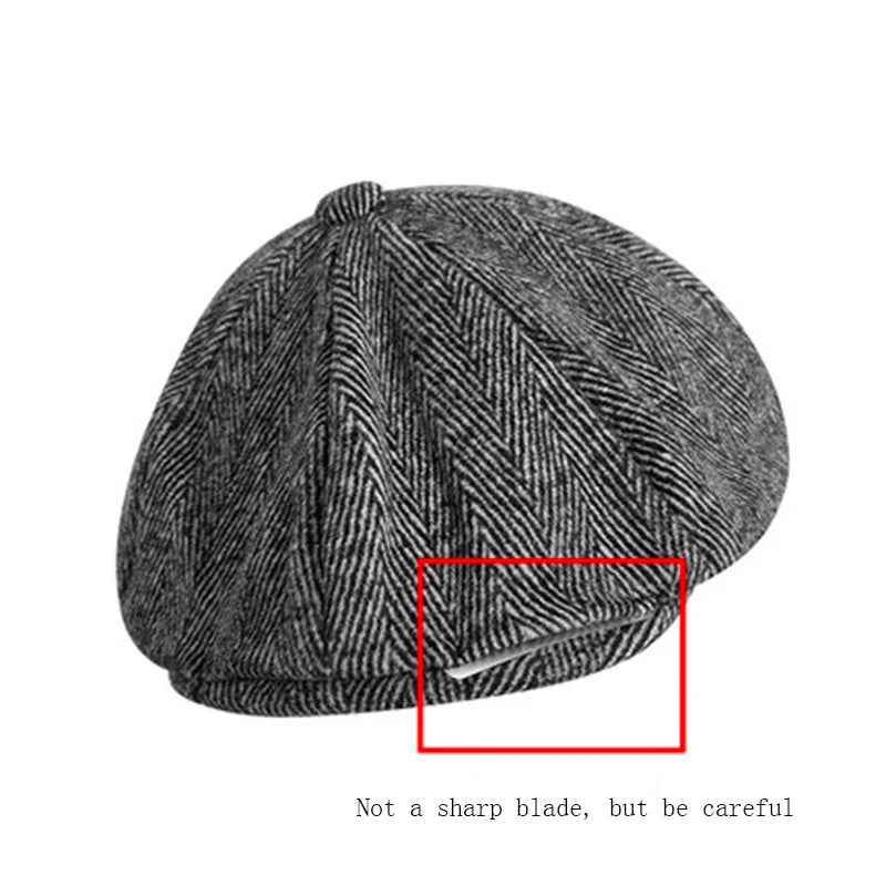 Vintage Men's Newsboy Cap With Blades Peaky Hats Women Men Berets Classic Woolen Octagonal Caps Casual Gatsby Flat Hat NZ297