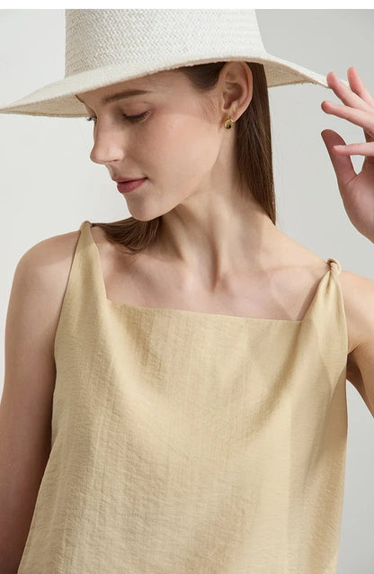 Casual Summer Camisole Tops Women 2025 Solid Office Lady Straight Top Woman New Fashion Loose Sleeveless Clothing 12522032