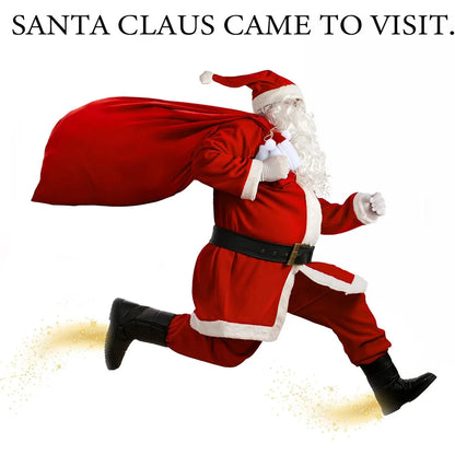 Santa Beard Christmas Costume Set,3pcs/set (Santa Claus Fake Long Beard and Hat,Storage Bag),Santa Beard Costume Accessories