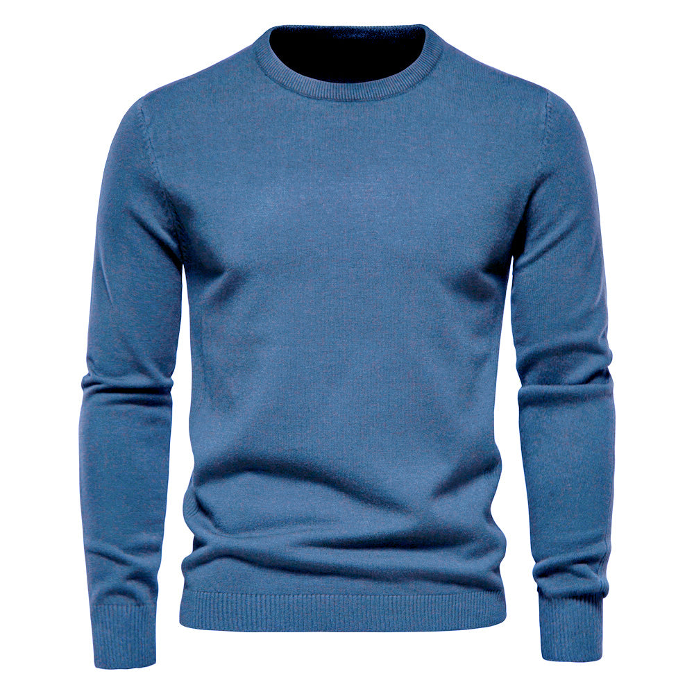 2021 New O-neck Pullover Men's Sweater Casual Solid Color Warm Sweater Men Winter Fashion Slim Mens Sweaters 11 Colors