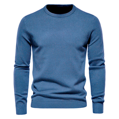 2021 New O-neck Pullover Men's Sweater Casual Solid Color Warm Sweater Men Winter Fashion Slim Mens Sweaters 11 Colors