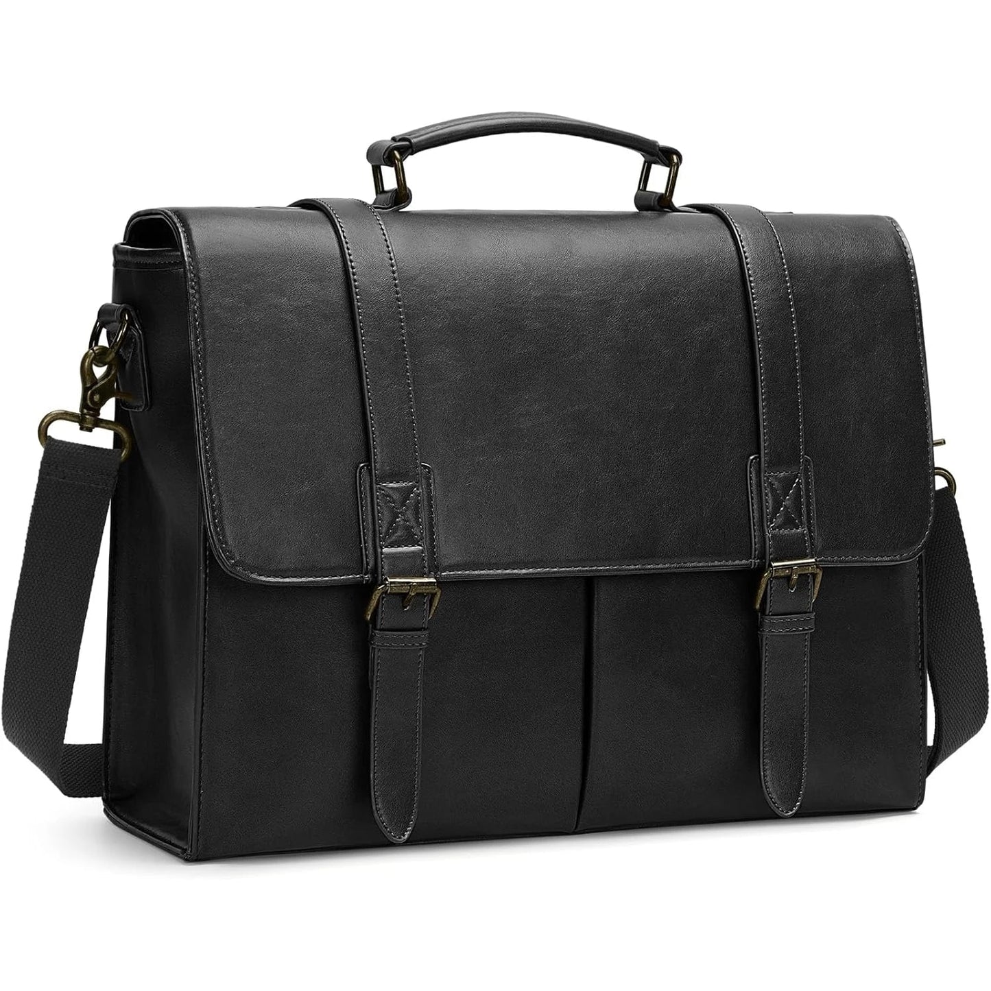 Vintage Men Messenger Bag Waterproof Leather Briefcase Laptop Bag Large Capacity Satchel Business College Shoulder Bag