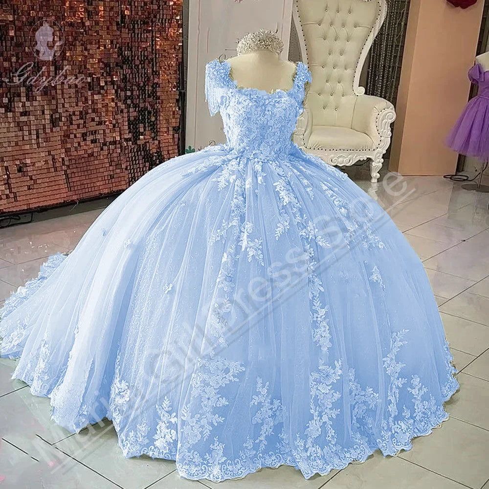 Beautiful Flower Girl Dresses Fluffy Mesh For Wedding Beaded Floral Lace Appliques Kids Pageant Gowns Customize